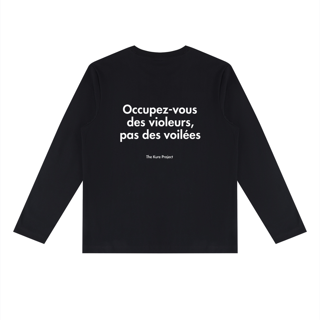 Occupez-vous des violeurs, pas des voilée T-Shirt manche longue